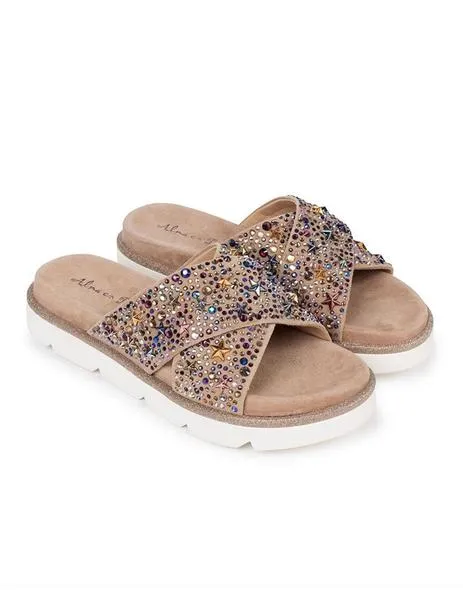 alma en pena platform sandal with criss-cross straps