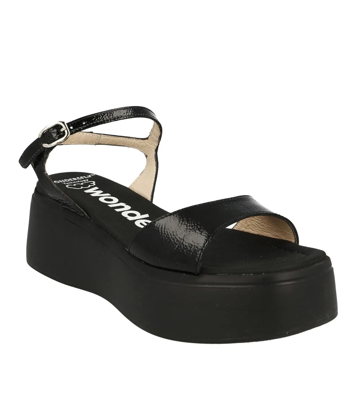 Black Platform Sandals Wonders Aurora A-3701
