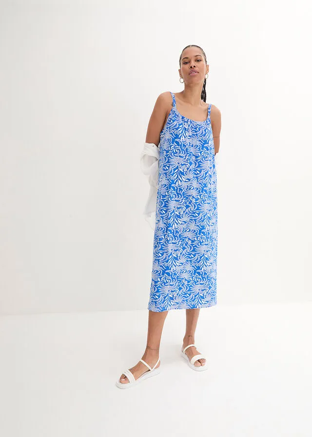 Blue and White Knit Dress