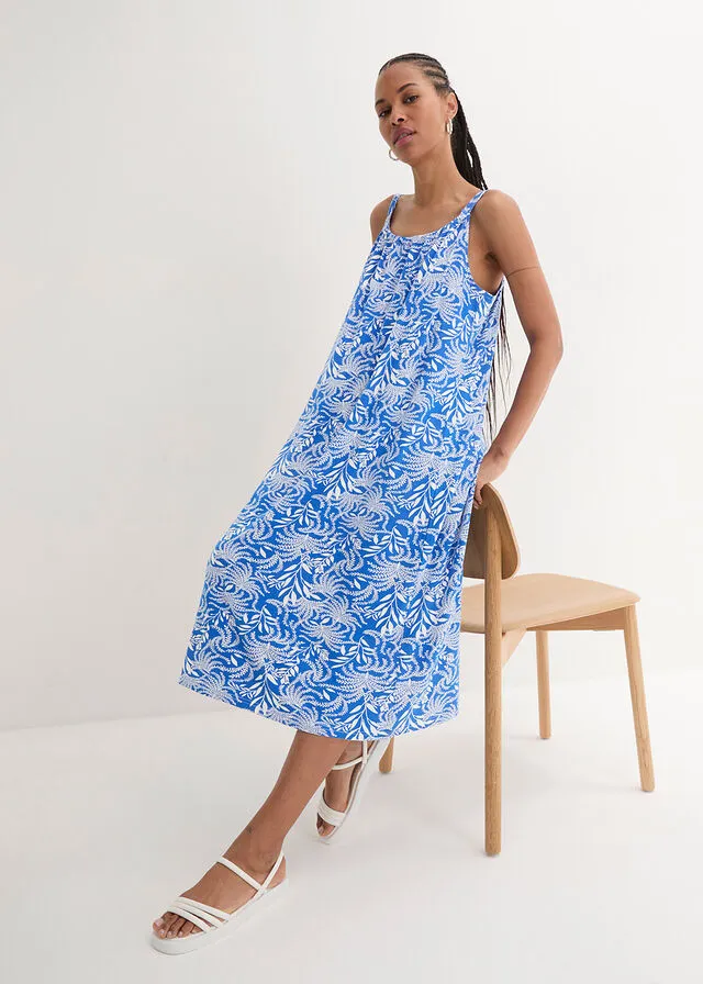 Blue and White Knit Dress