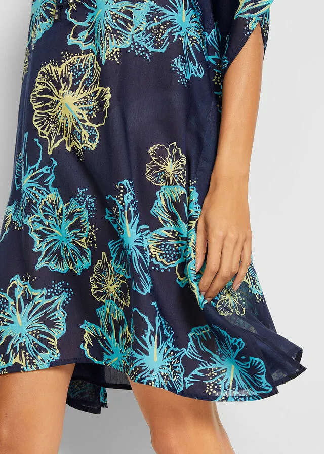 Blue Navy/Turquoise Floral Dress