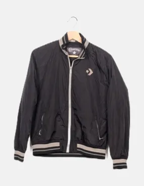Converse black long sleeve bomber jacket.