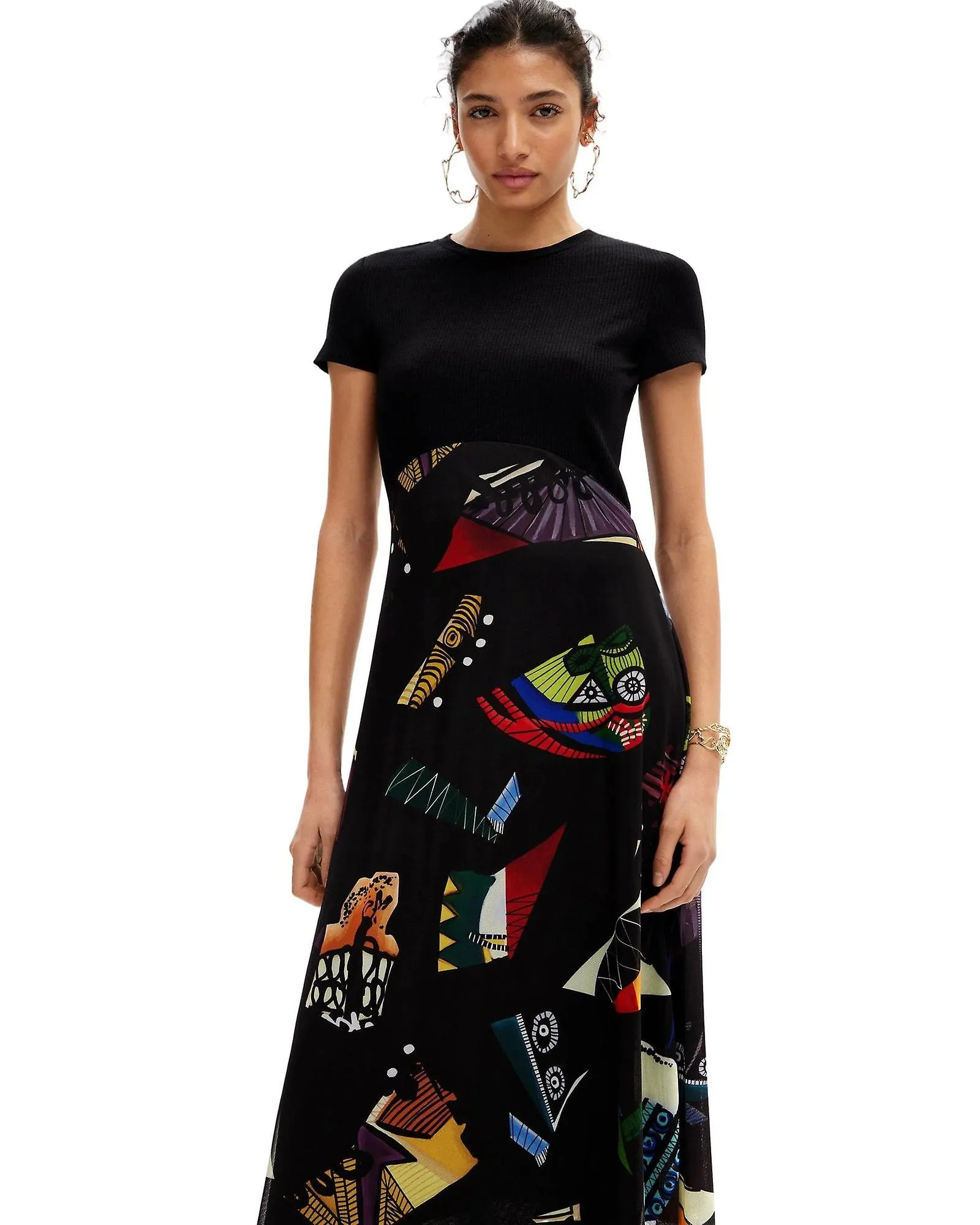 Desigual short sleeve printed dress.