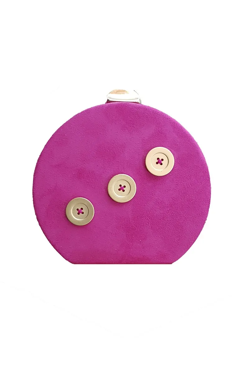 Fuchsia pink button handbag