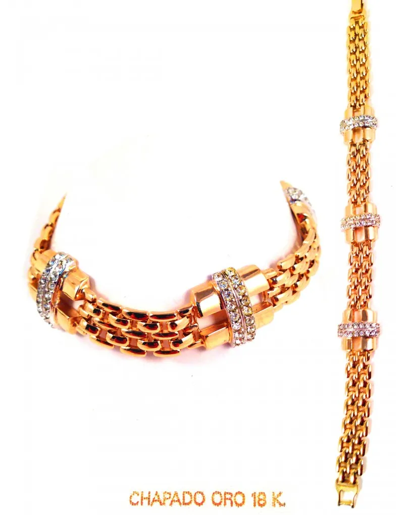 Gold Plated Bracelet, Cartier Panther Chain, Width: 1cm, Length 19cm