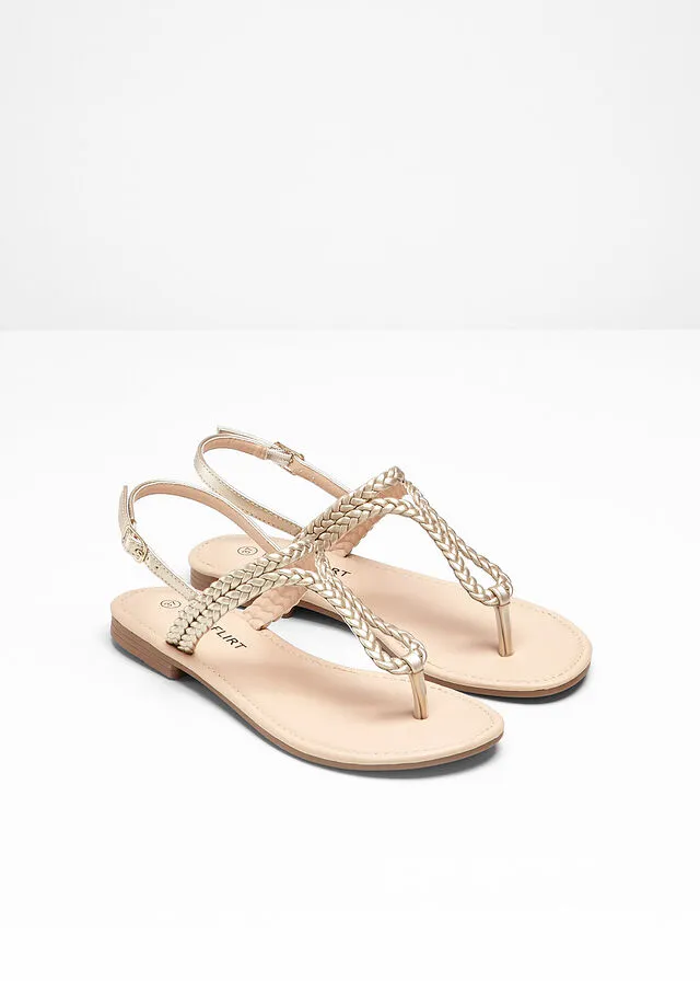 Golden Houndstooth Sandals