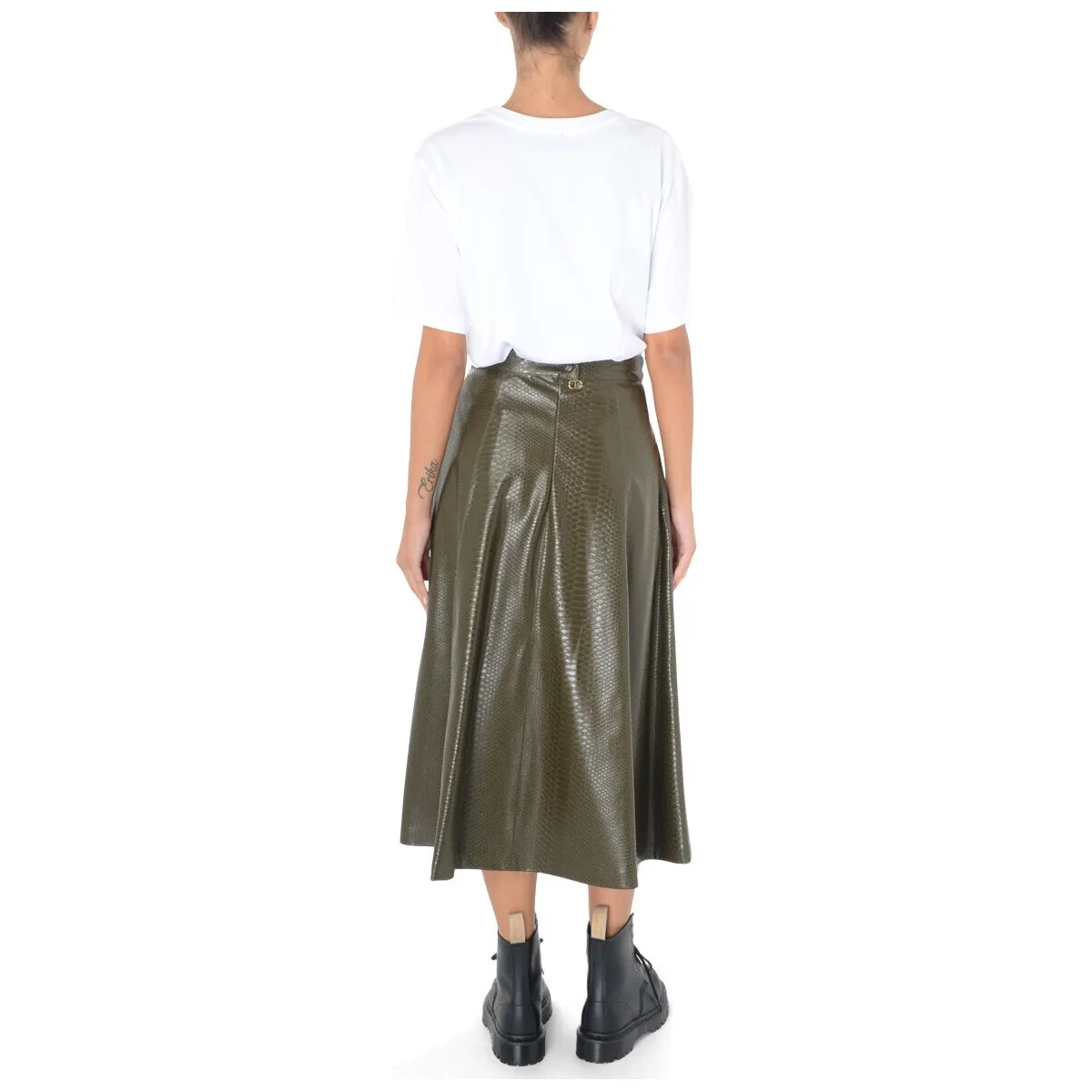 Green Military Midi Skirt