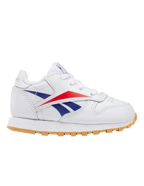 Kids' Classic Leather Infant White Logo Sneakers