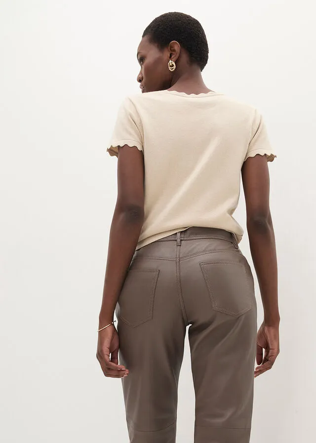 Medium Brown Leather Pants