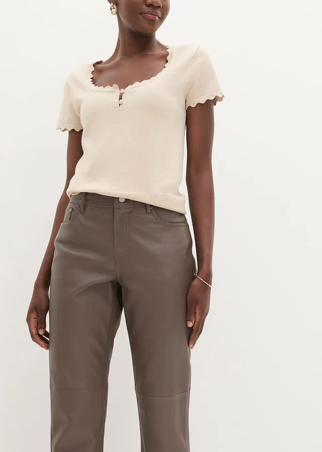 Medium Brown Leather Pants