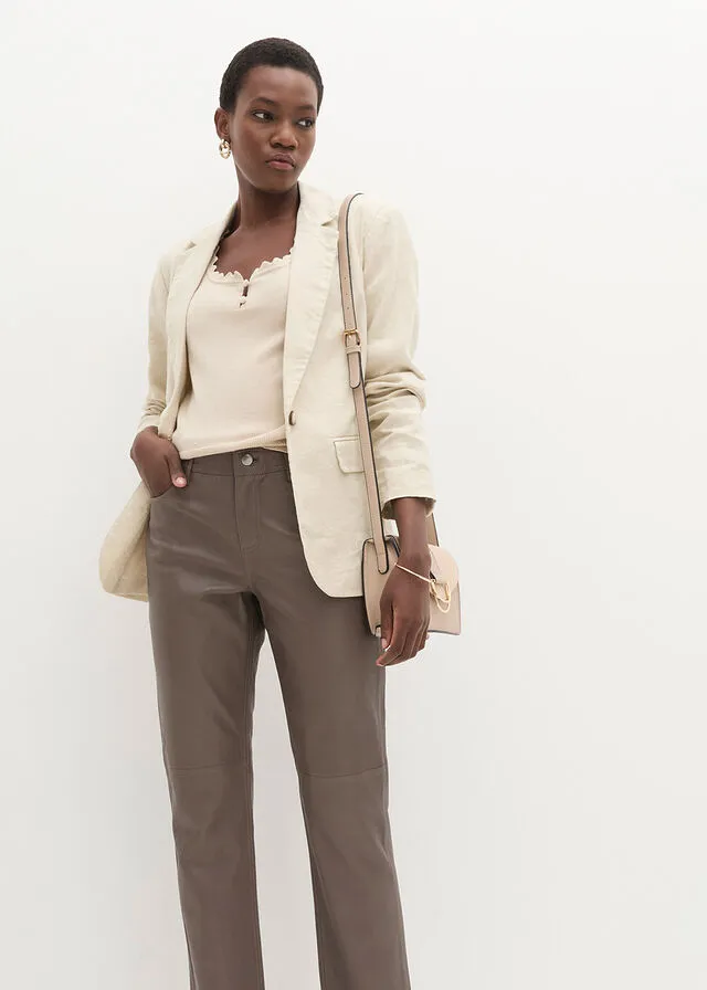 Medium Brown Leather Pants