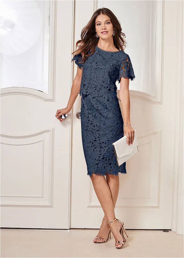 Navy Blue Lace Dress