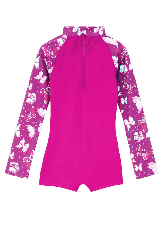 Pink Magnolia Print Beach Cover-Up
