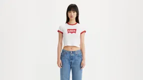 Printed Ringer Crop Top.