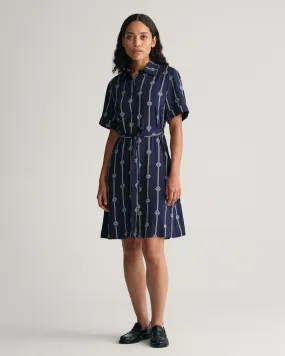 Printed short sleeve shirt dress