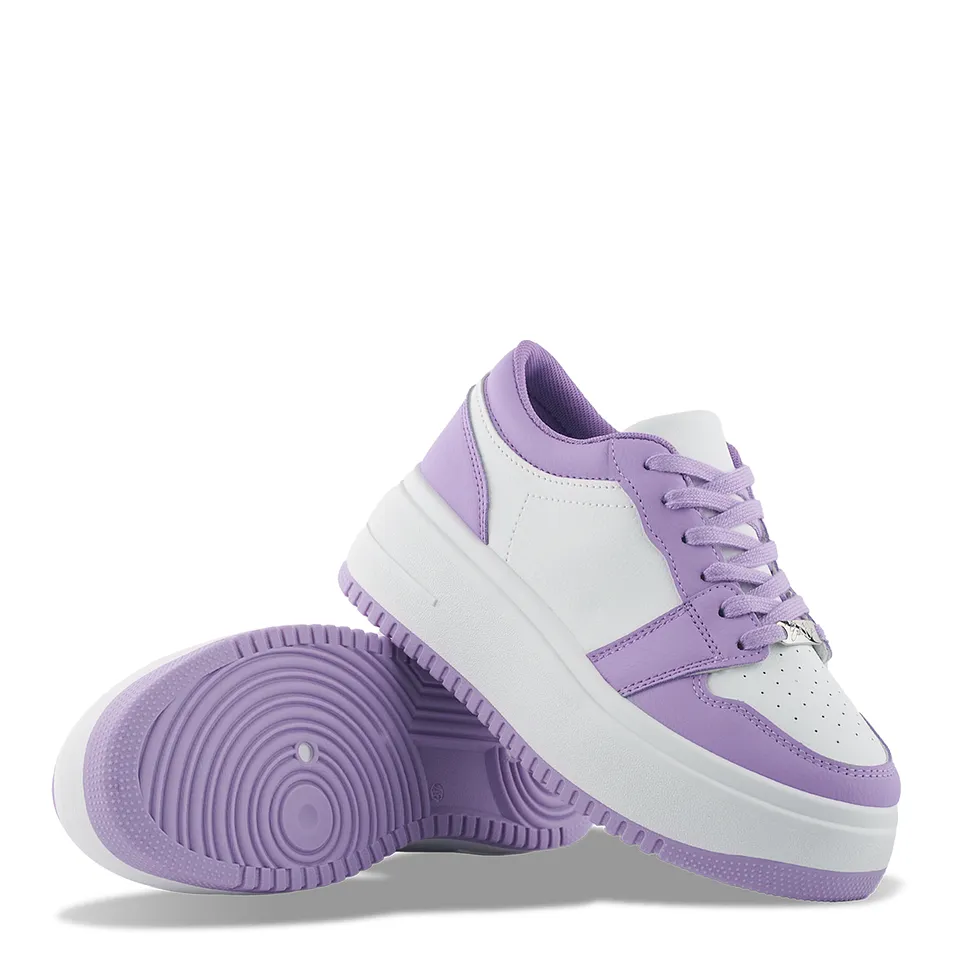 Purple Platform Basketball Sneaker 02 with Silver Trim.