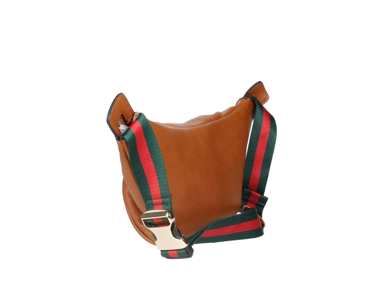 Red/Green Striped Leather Waist Bag