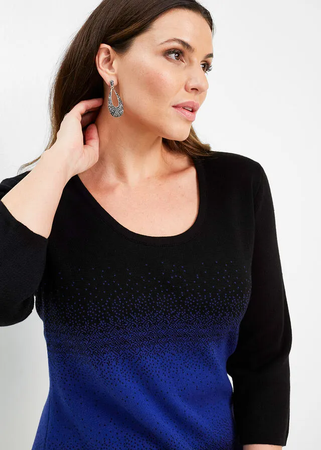 Sapphire Blue Black Knit Dress