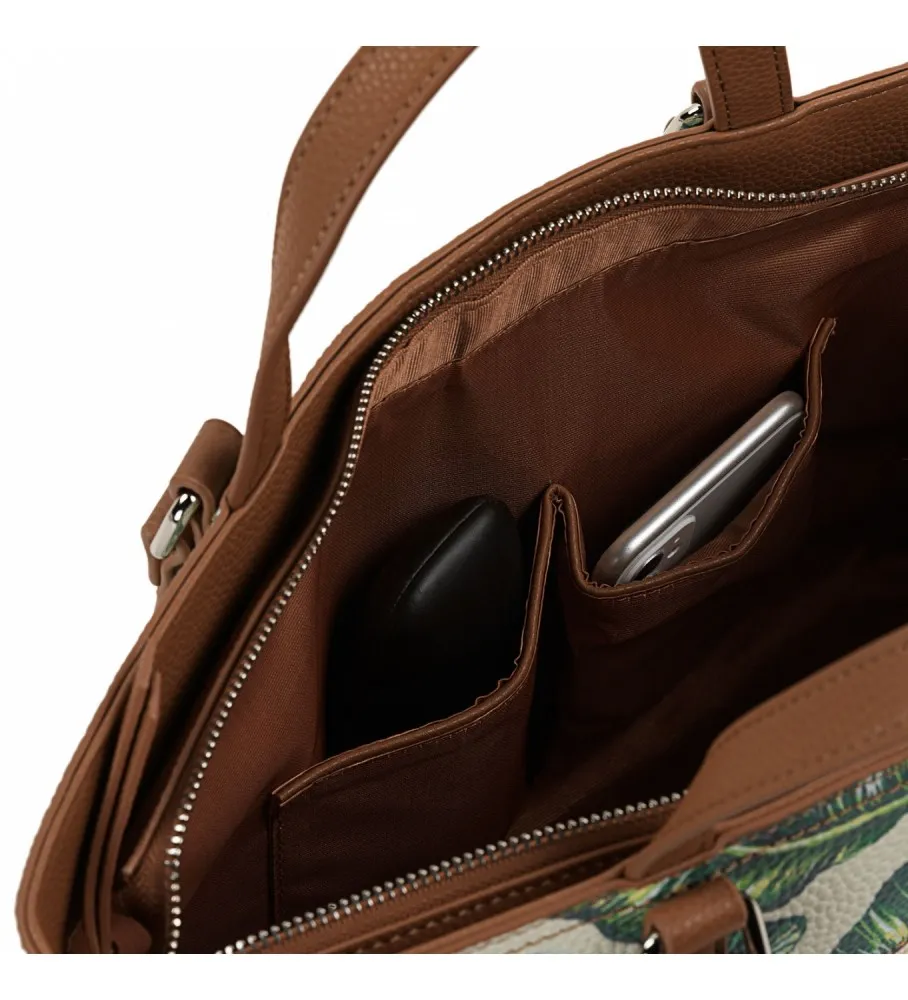 SKPAT 315381 Camel Color Double Handle Tote Bag
