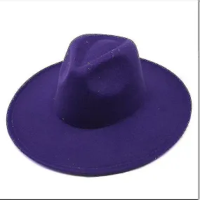 Stylish Wide Brim Fedora Hat for Men and Women in Classic Black and White Wool - Crushable Winter Hat