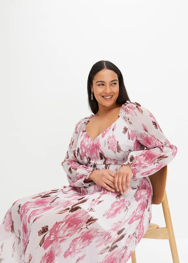 White-Pink Floral Dress