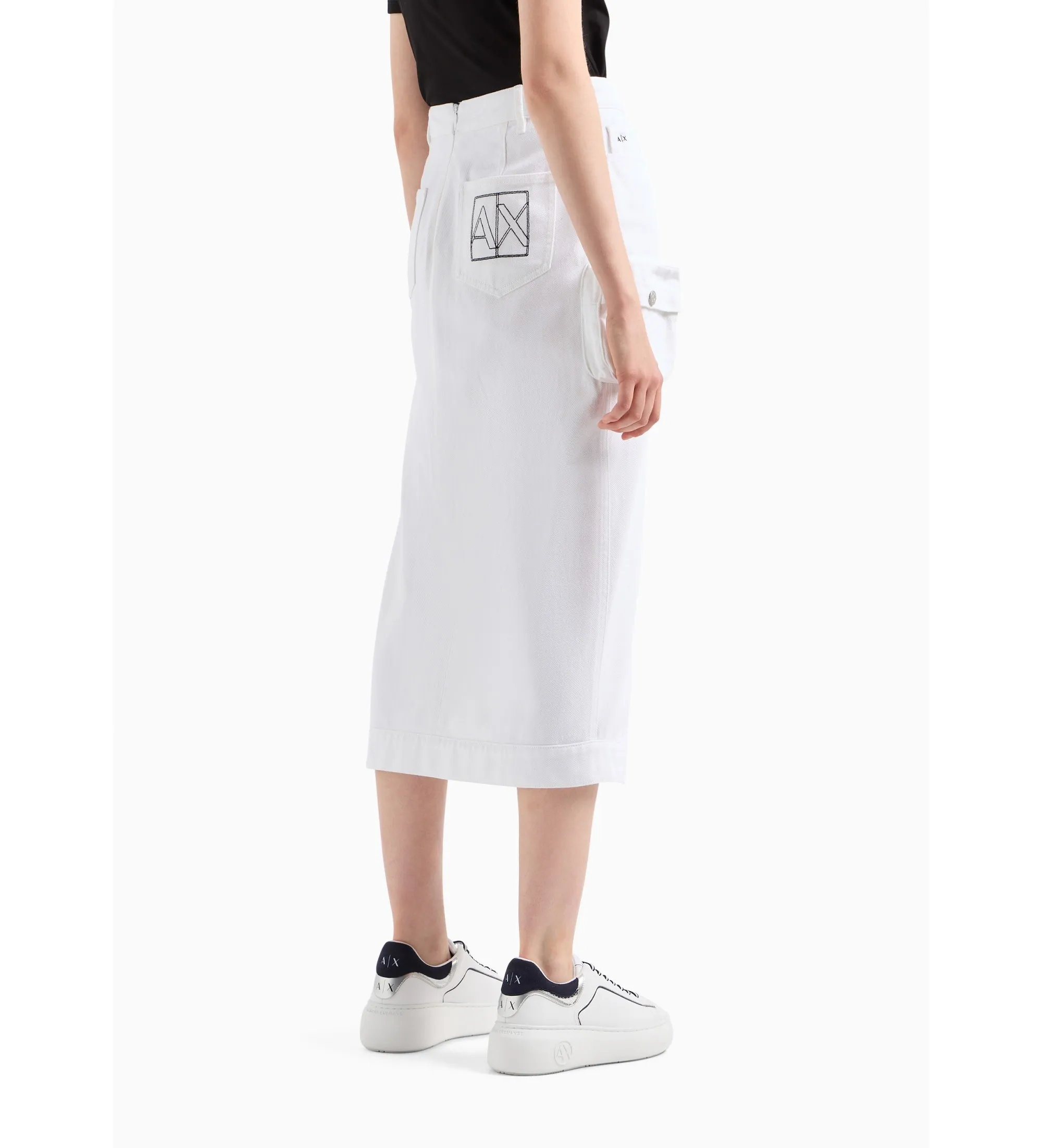 White Tube Midi Skirt