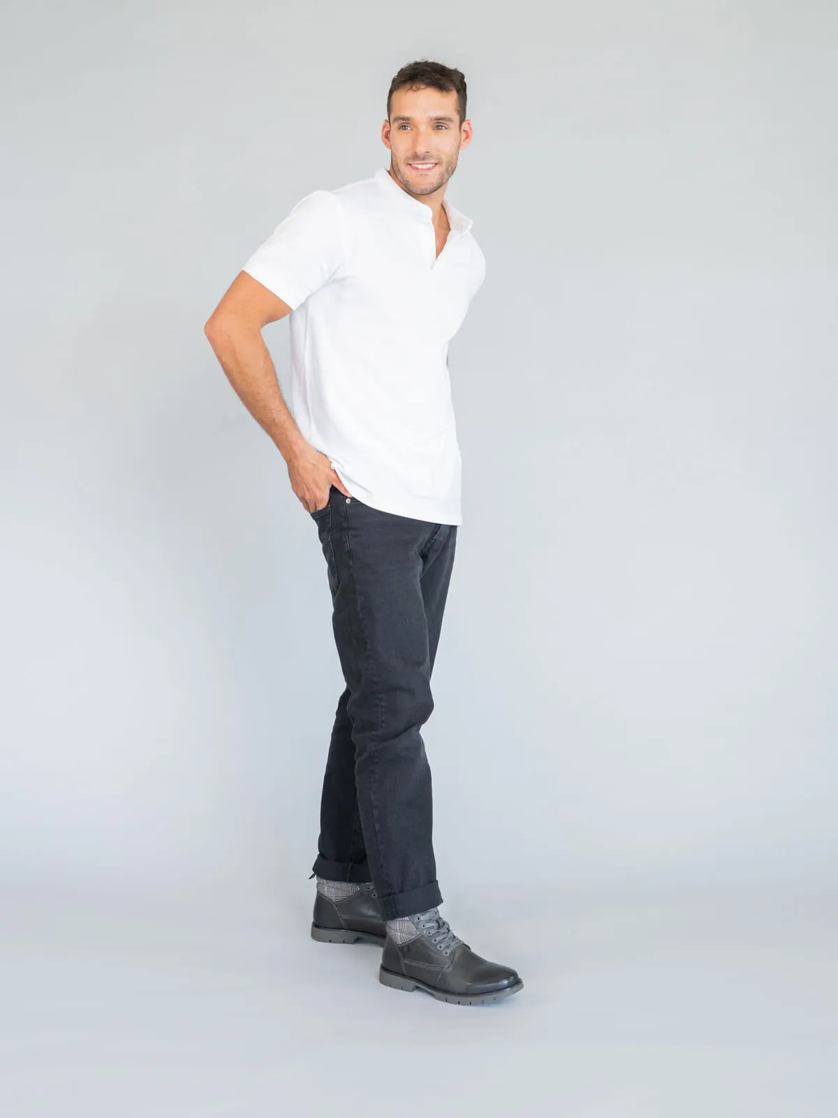 Zapatos de Cuero Gris para Hombre